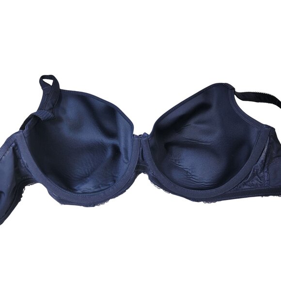 Panache Sculptresse Underwire Sasha Bra Blue 40FF Plunge Seamless Light Pad 9506 - Picture 7 of 11
